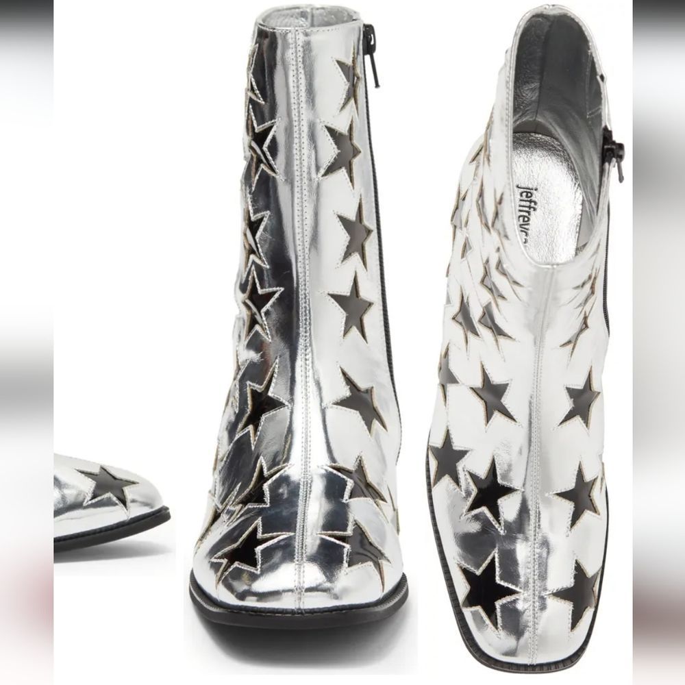 New Jeffrey Campbell On Mars Bootie Black silver star rockstar coastal cowgirl - Picture 5 of 6